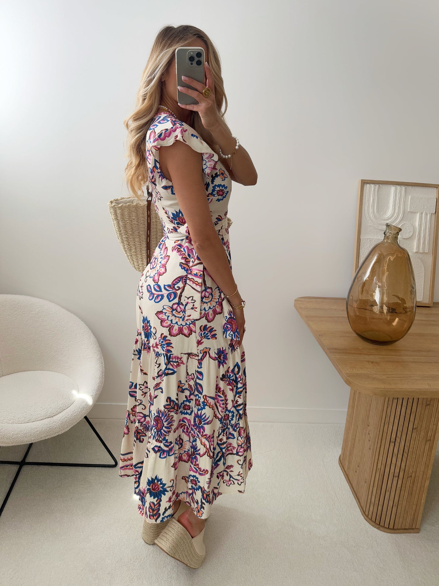 ALENZA sleeveless floral print maxi dress