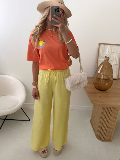 PHITA cotton gauze pants - yellow