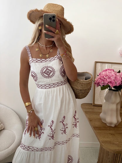 JOSÉE mid-length embroidered dress