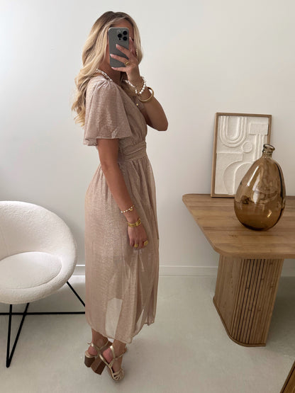 VICTORIA iridescent veil long dress