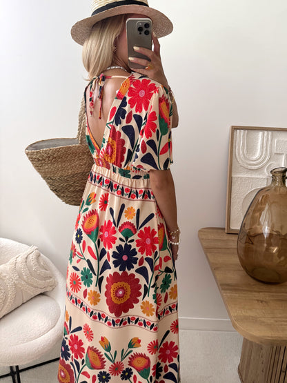 KARO floral print long dress