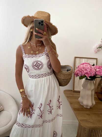 JOSÉE mid-length embroidered dress