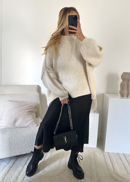 MARIO Ecru Oversized Sweater