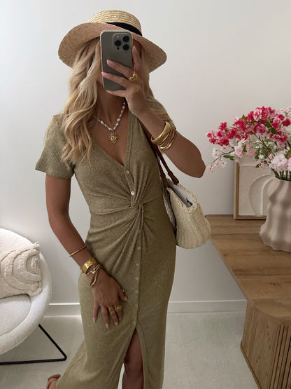 SAO ribbed knot dress