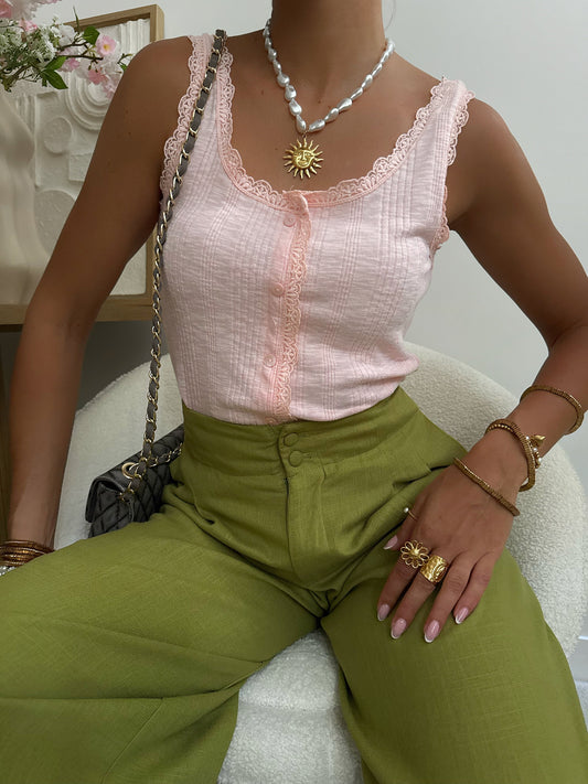 FANEIRO ribbed tank top - pink