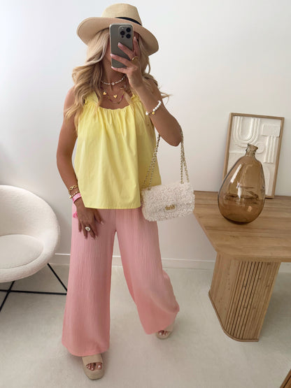 ACONIA strappy top - pale yellow