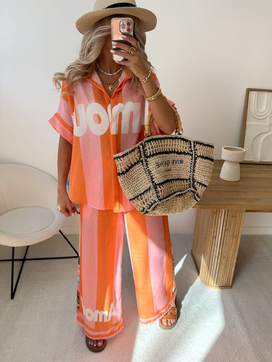 AMURI print shirt and pants set