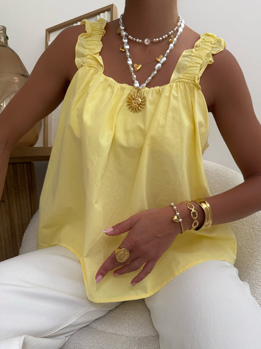 ACONIA strappy top - pale yellow
