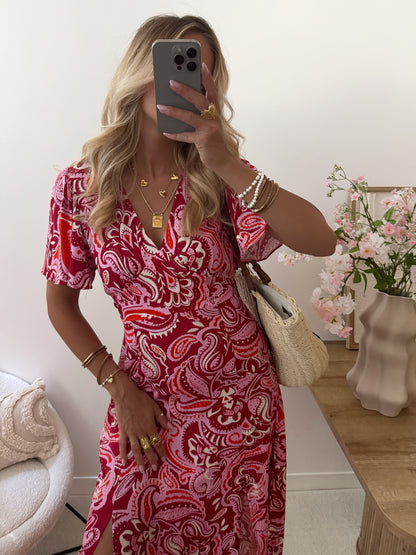 JANERO print long dress