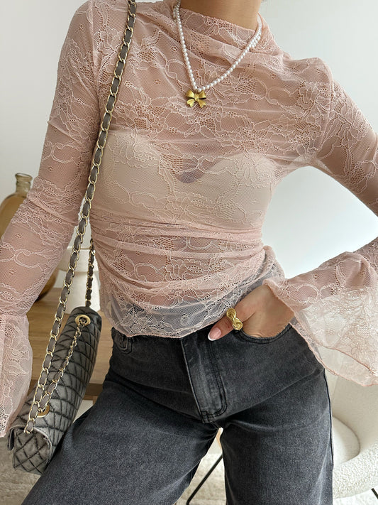JORDYNE lace top - powder pink
