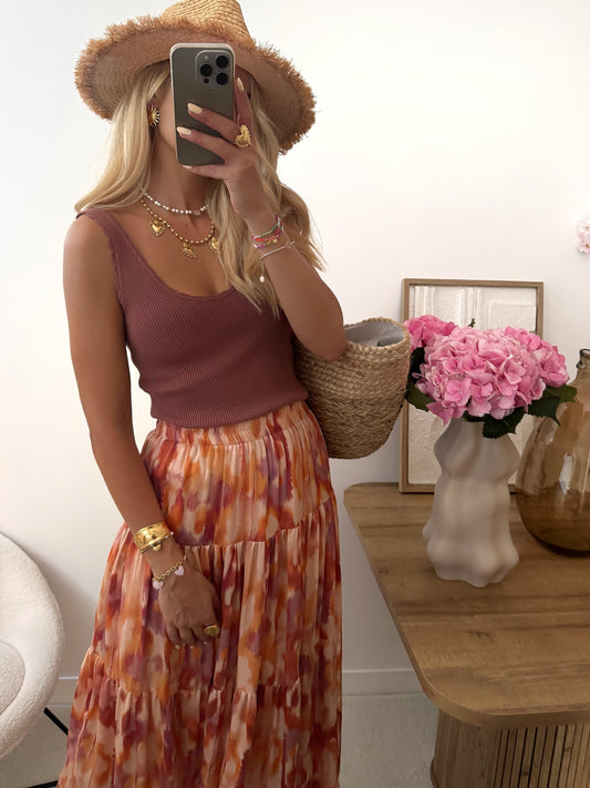 ERICE ribbed tank top - dusty pink