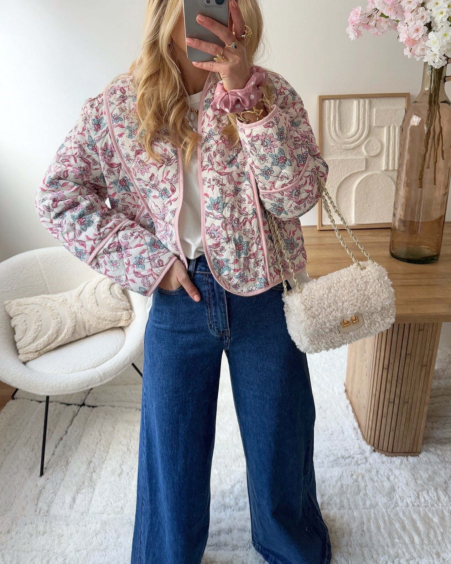 Jean taille haute wide-leg bleu brut PATTI