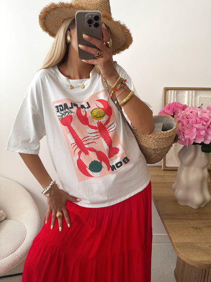 Oversized T-shirt with LOBSTER print