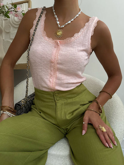 FANEIRO ribbed tank top - pink