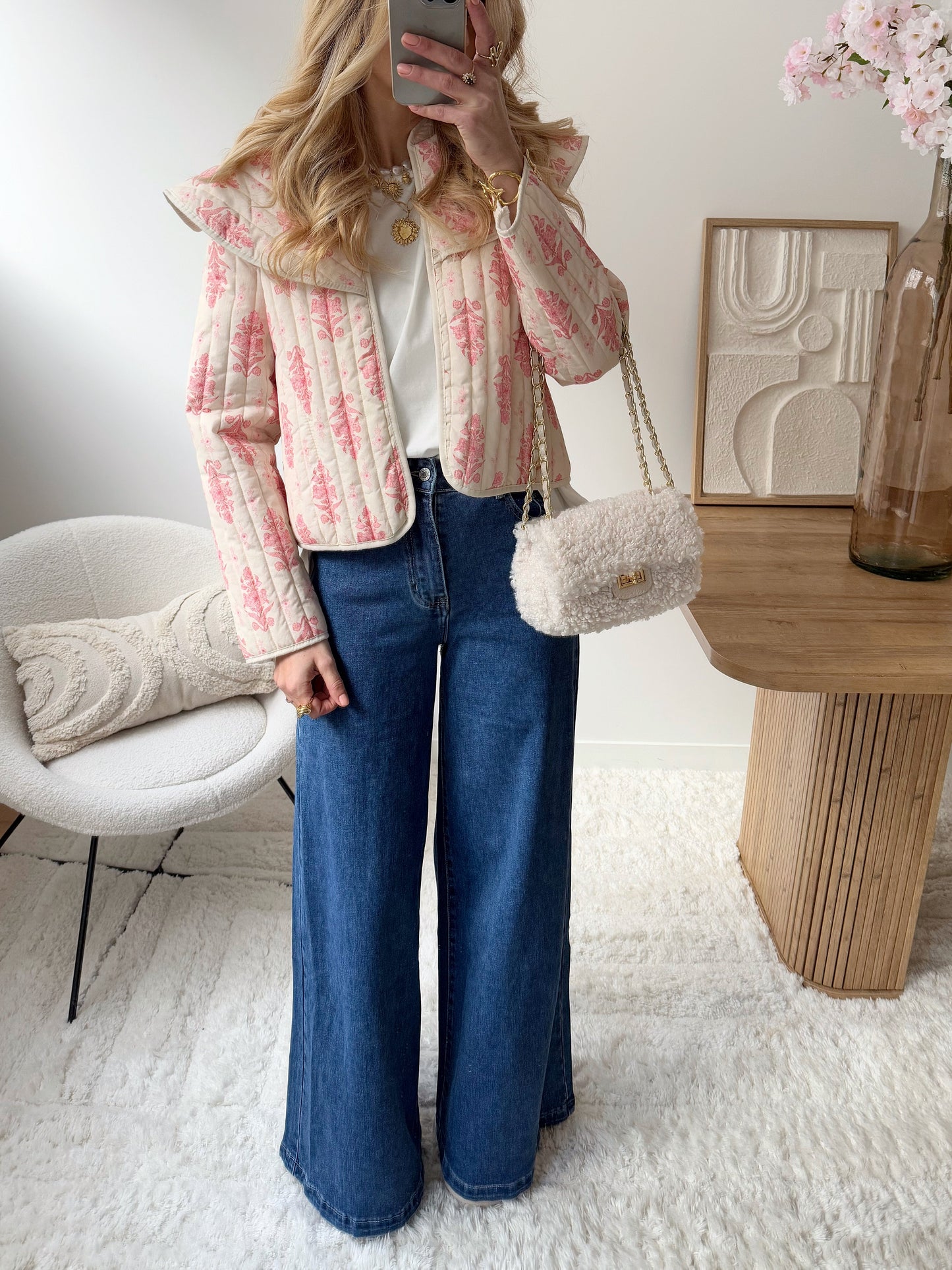 Jean taille haute wide-leg bleu brut PATTI